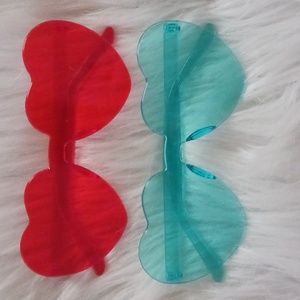 Heart Shaped Sunglasses in Blue & Red